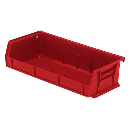Quantum Storage Systems Hang & Stack Storage Bin, Polypropylene, Red, 3 in H, 11 in W, 5-3/8 in L QUS232RD